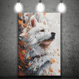 White Samoyed  Portrait, Dog Oil Painting, Pet Lover Art, Canvas Prints Wall Art Decor, Painting Canvas