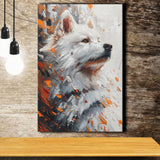 White Samoyed  Portrait, Dog Oil Painting, Pet Lover Art, Canvas Prints Wall Art Decor, Painting Canvas