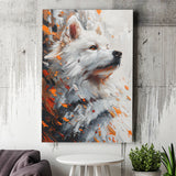 White Samoyed  Portrait, Dog Oil Painting, Pet Lover Art, Canvas Prints Wall Art Decor, Painting Canvas