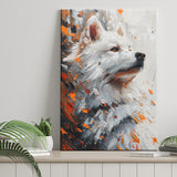 White Samoyed  Portrait, Dog Oil Painting, Pet Lover Art, Canvas Prints Wall Art Decor, Painting Canvas