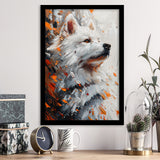White Samoyed  Portrait, Dog Oil Painting, Pet Lover Art, Framed Art Prints Wall Art Decor, Framed Picture Print