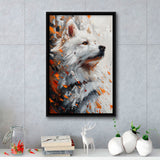 White Samoyed  Portrait, Dog Oil Painting, Pet Lover Art, Framed Canvas Prints Wall Art Decor, Floating Frame