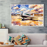 Watercolor Aircraft Painting, Framed Canvas Prints Wall Art Home Decor