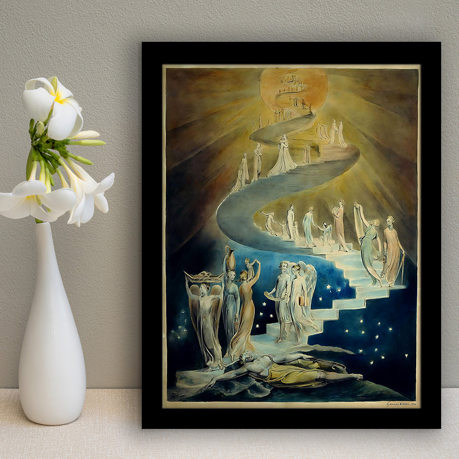 William Blake Wall Art Jacob'S Ladder Fine Art Print, Home Decor,Framed Art Prints Wall Decor, Picture Framed