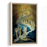 William Blake Canvas Wall Art Jacob'S Ladder Fine Art Print,Framed Canvas Prints Wall Art Decor, Floating Frame
