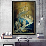 William Blake Wall Art Jacob'S Ladder Fine Art Print, Home Decor,Framed Art Prints Wall Decor, Picture Framed