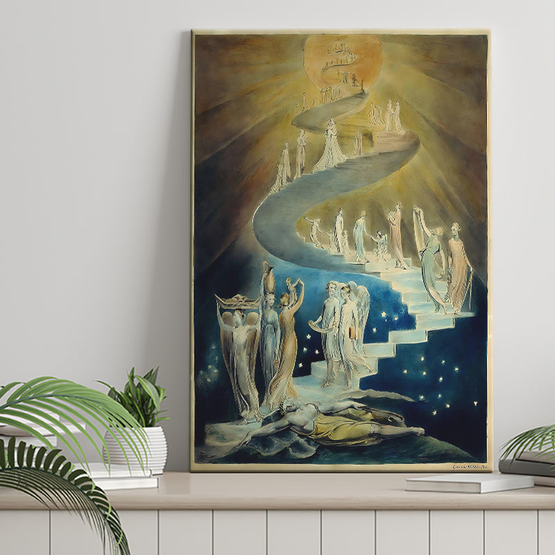 William Blake Canvas Wall Art Jacob'S Ladder Fine Art Print, Home Decor, Canvas Painting, Canvas Print Wall Art Decor