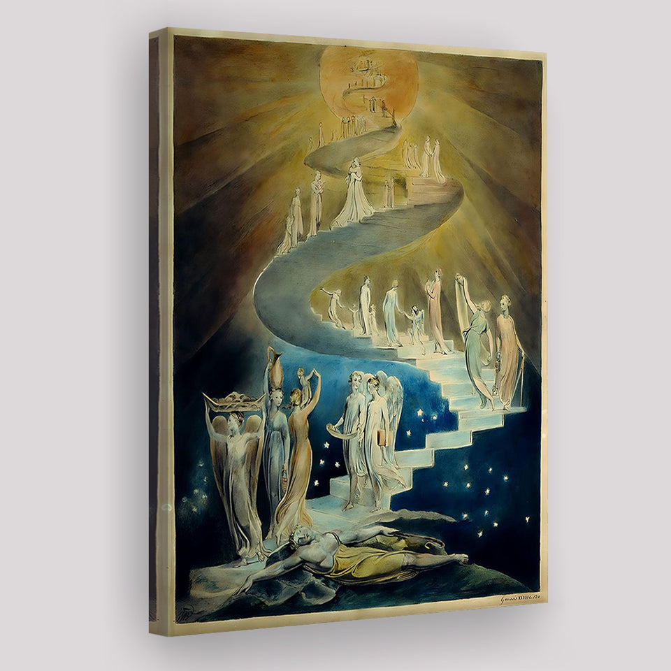 William Blake Canvas Wall Art Jacob'S Ladder Fine Art Print, Home Decor, Canvas Painting, Canvas Print Wall Art Decor