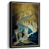 William Blake Canvas Wall Art Jacob'S Ladder Fine Art Print,Framed Canvas Prints Wall Art Decor, Floating Frame
