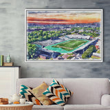 William Dick Price Stadium WaterColor Framed Canvas Prints, Norfolk Virginia Watercolor, Stadium Art Gifts, Floating Frame