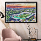 William Dick Price Stadium WaterColor Framed Canvas Prints, Norfolk Virginia Watercolor, Stadium Art Gifts, Floating Frame