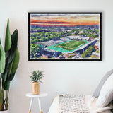 William Dick Price Stadium WaterColor Framed Canvas Prints, Norfolk Virginia Watercolor, Stadium Art Gifts, Floating Frame
