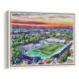 William Dick Price Stadium WaterColor Framed Canvas Prints, Norfolk Virginia Watercolor, Stadium Art Gifts, Floating Frame