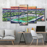 William Dick Price Stadium WaterColor 5 Panels Mix Canvas Prints, Norfolk Virginia Watercolor, Large Stadium Canvas