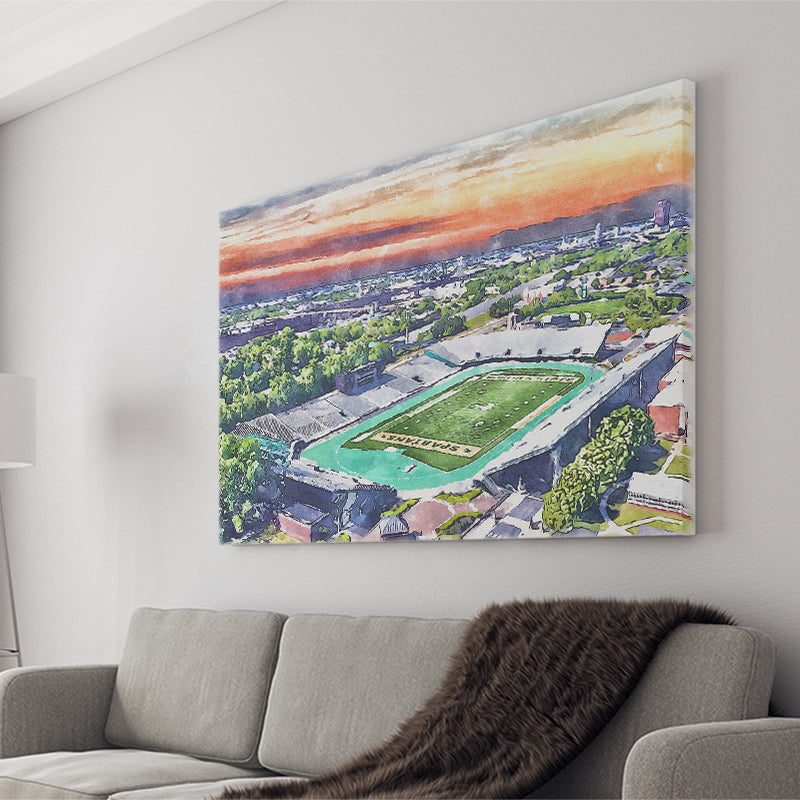 William Dick Price Stadium WaterColor Canvas Prints, Norfolk Virginia Watercolor, Stadium Art Gifts