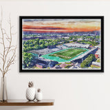 William Dick Price Stadium WaterColor Framed Canvas Prints, Norfolk Virginia Watercolor, Stadium Art Gifts, Floating Frame