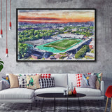 William Dick Price Stadium WaterColor Framed Canvas Prints, Norfolk Virginia Watercolor, Stadium Art Gifts, Floating Frame