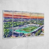 William Dick Price Stadium WaterColor 5 Panels B Mixed Canvas Prints, Extra Large, Norfolk Virginia Watercolor