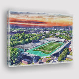 William Dick Price Stadium WaterColor Canvas Prints, Norfolk Virginia Watercolor, Stadium Art Gifts