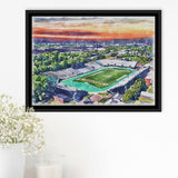 William Dick Price Stadium WaterColor Framed Canvas Prints, Norfolk Virginia Watercolor, Stadium Art Gifts, Floating Frame