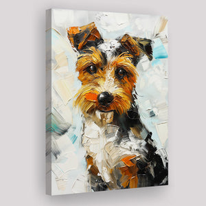 Wire Fox Terrier Cute Dog Portrait Painting, Canvas Painting, Canvas Prints Wall Art Decor