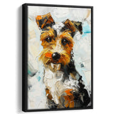 Wire Fox Terrier Cute Dog Portrait Painting, Framed Canvas Painting, Framed Canvas Prints Wall Art Decor