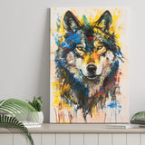 Wolf Painting Art Portrait Mixed Painting Color, Canvas Prints Wall Art Home Decor, Painting Canvas Art