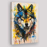 Wolf Painting Art Portrait Mixed Painting Color, Canvas Prints Wall Art Home Decor, Painting Canvas Art