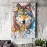 Wolf Painting Portrait Mixed Color Oil Painting, Canvas Prints Wall Art Home Decor, Painting Canvas Art
