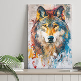 Wolf Painting Portrait Mixed Color Oil Painting, Canvas Prints Wall Art Home Decor, Painting Canvas Art