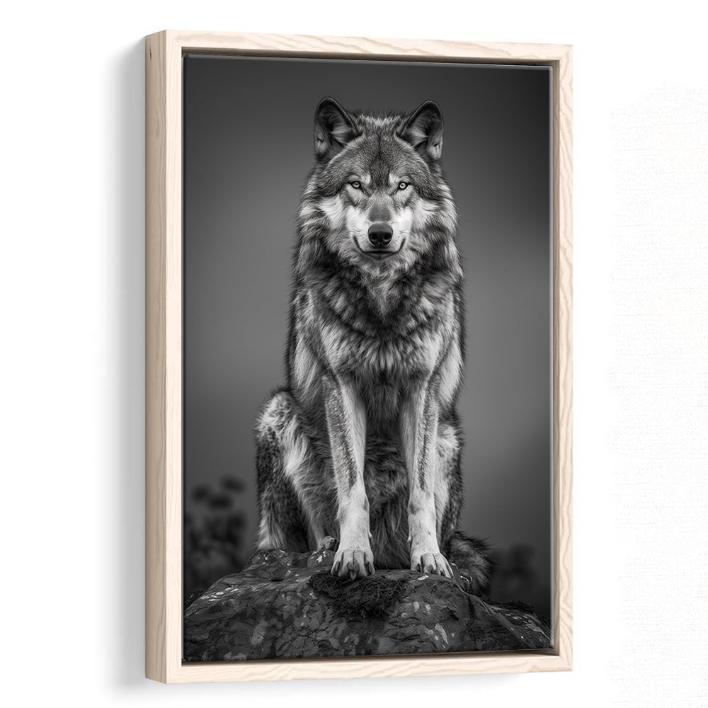Wolf Portrait Black And White Art, Framed Canvas Prints Wall Art