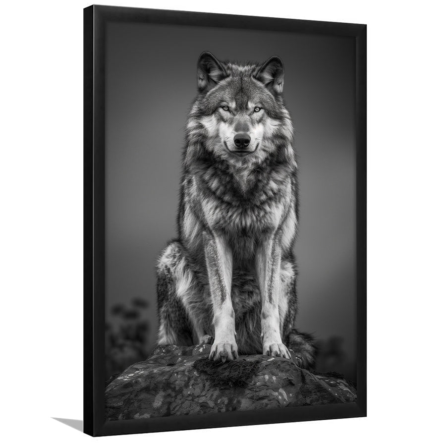 Wolf Portrait Black And White Art, Framed Art Prints Wall Decor, Picture Framed Painting