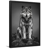 Wolf Portrait Black And White Art, Framed Art Prints Wall Decor, Picture Framed Painting