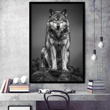 Wolf Portrait Black And White Art, Framed Art Prints Wall Decor, Picture Framed Painting