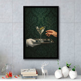 Women With Martini Art Print, Cute Quirky Whimsical Cocktail Art, Bar Cart Decor, Framed Canvas Print, Floating Frame