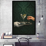 Women With Martini Art Print, Cute Quirky Whimsical Cocktail Art, Bar Cart Decor, Framed Art Print, Fine Art Wall Decor