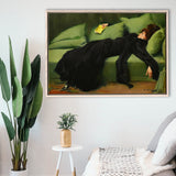 Ramon Casas, Decadent Young Woman After The Dance 1899 Framed Canvas Prints Wall Art, Floating Frame, Large Canvas Home Decor