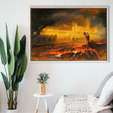 Pandemonium By John Martin, Framed Canvas Prints Wall Art Home Decor,Floating Frame, Ready to Hang