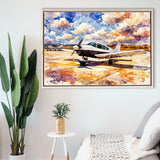Watercolor Aircraft Painting, Framed Canvas Prints Wall Art Home Decor