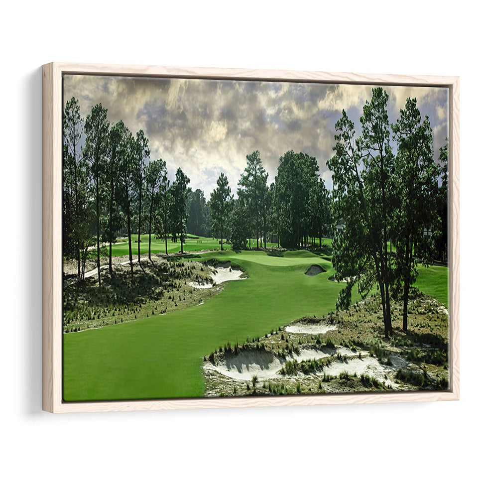 Pinehurst Course Number 2 Golf Courses, Golf Art Print, Framed Canvas Prints Wall Art Decor, Floating Frame