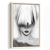 Mystical Woman Abstract Black And White, Framed Canvas Prints Wall Art Home Decor,Floating Frame, Ready to Hang
