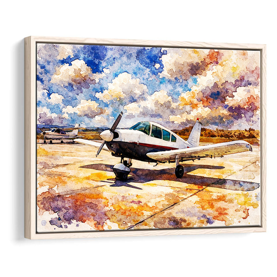 Watercolor Aircraft Painting, Framed Canvas Prints Wall Art Home Decor