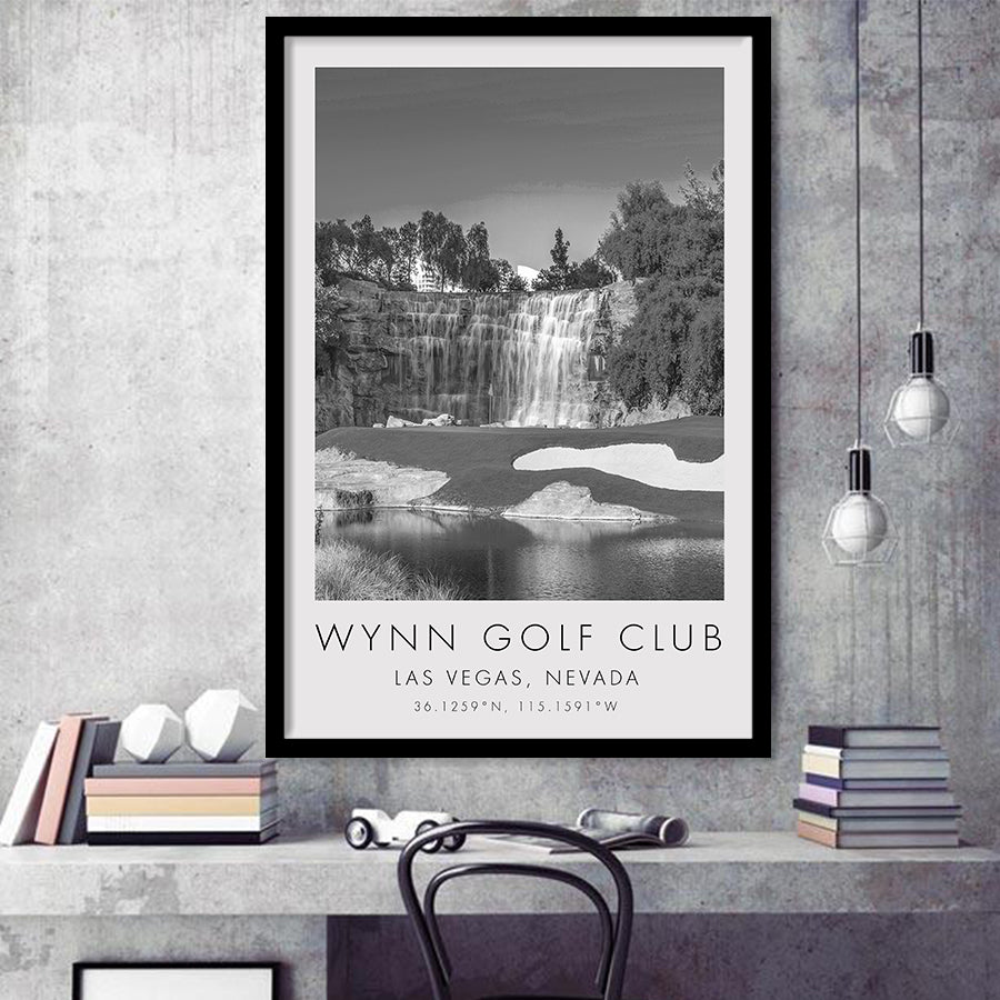 Wynn Golf Club, Waterfall Las Vegas, Nevada, Golf Art, Gift for him, Framed Art Print Wall Decor