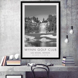 Wynn Golf Club, Waterfall Las Vegas, Nevada, Golf Art, Gift for him, Framed Art Print Wall Decor