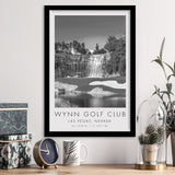 Wynn Golf Club, Waterfall Las Vegas, Nevada, Golf Art, Gift for him, Framed Art Print Wall Decor