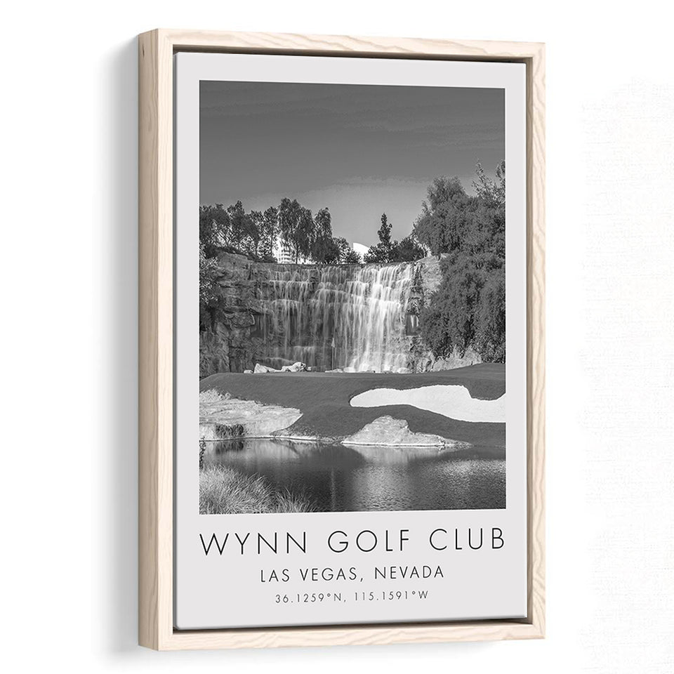 Wynn Golf Club, Waterfall Las Vegas, Nevada, Golf Art Print, Floating Frame, Framed Canvas Print Wall Art