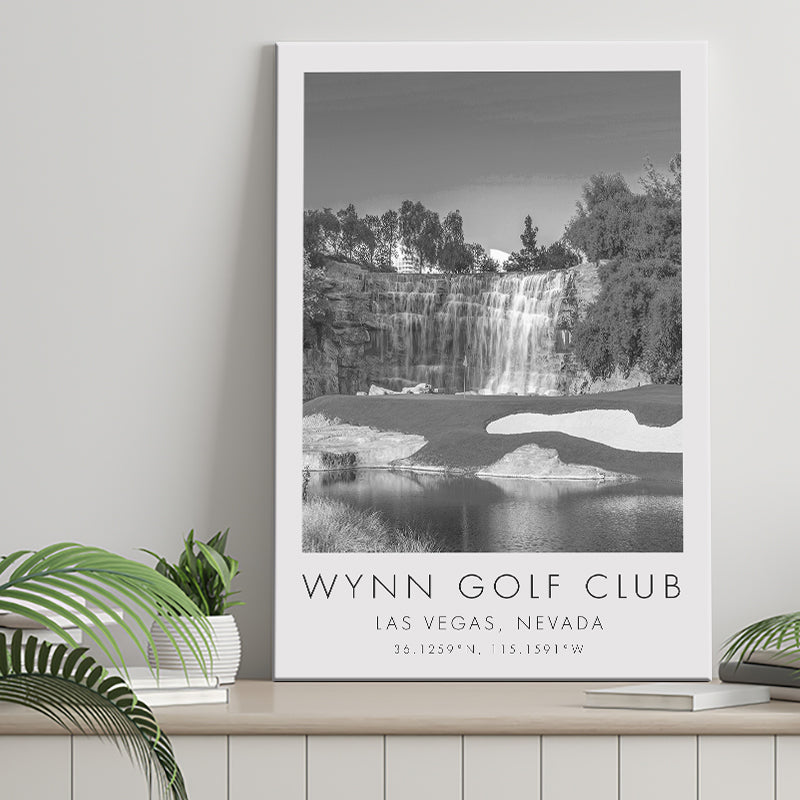 Wynn Golf Club, Waterfall Las Vegas, Nevada, Golf Art Print, Gift for him, Canvas Print Wall Art