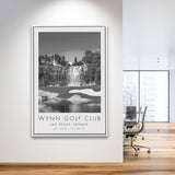 Wynn Golf Club, Waterfall Las Vegas, Nevada, Golf Art Print, Floating Frame, Framed Canvas Print Wall Art