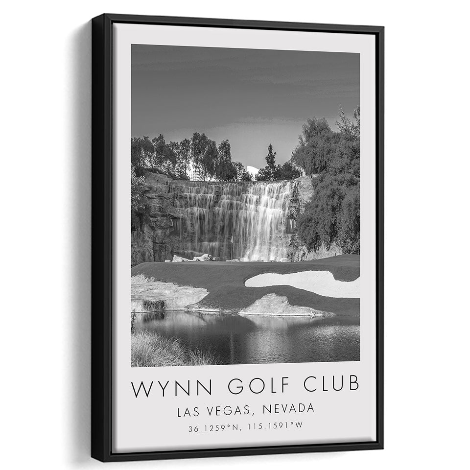 Wynn Golf Club, Waterfall Las Vegas, Nevada, Golf Art Print, Floating Frame, Framed Canvas Print Wall Art