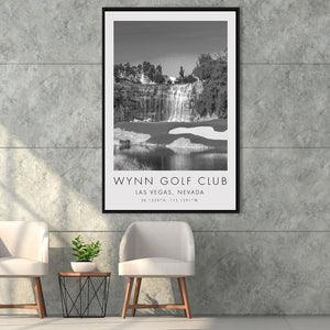 Wynn Golf Club, Waterfall Las Vegas, Nevada, Golf Art Print, Floating Frame, Framed Canvas Print Wall Art